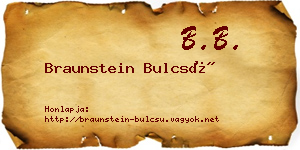 Braunstein Bulcsú névjegykártya