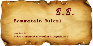 Braunstein Bulcsú névjegykártya